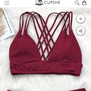 Wine color bikini NWT small